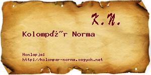 Kolompár Norma névjegykártya